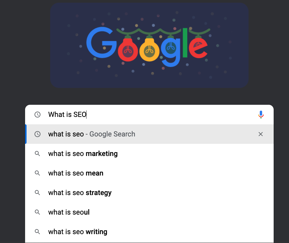 Google search results example
