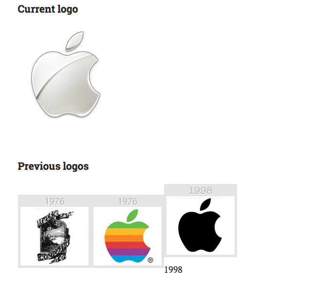 Apple logo current and previous
