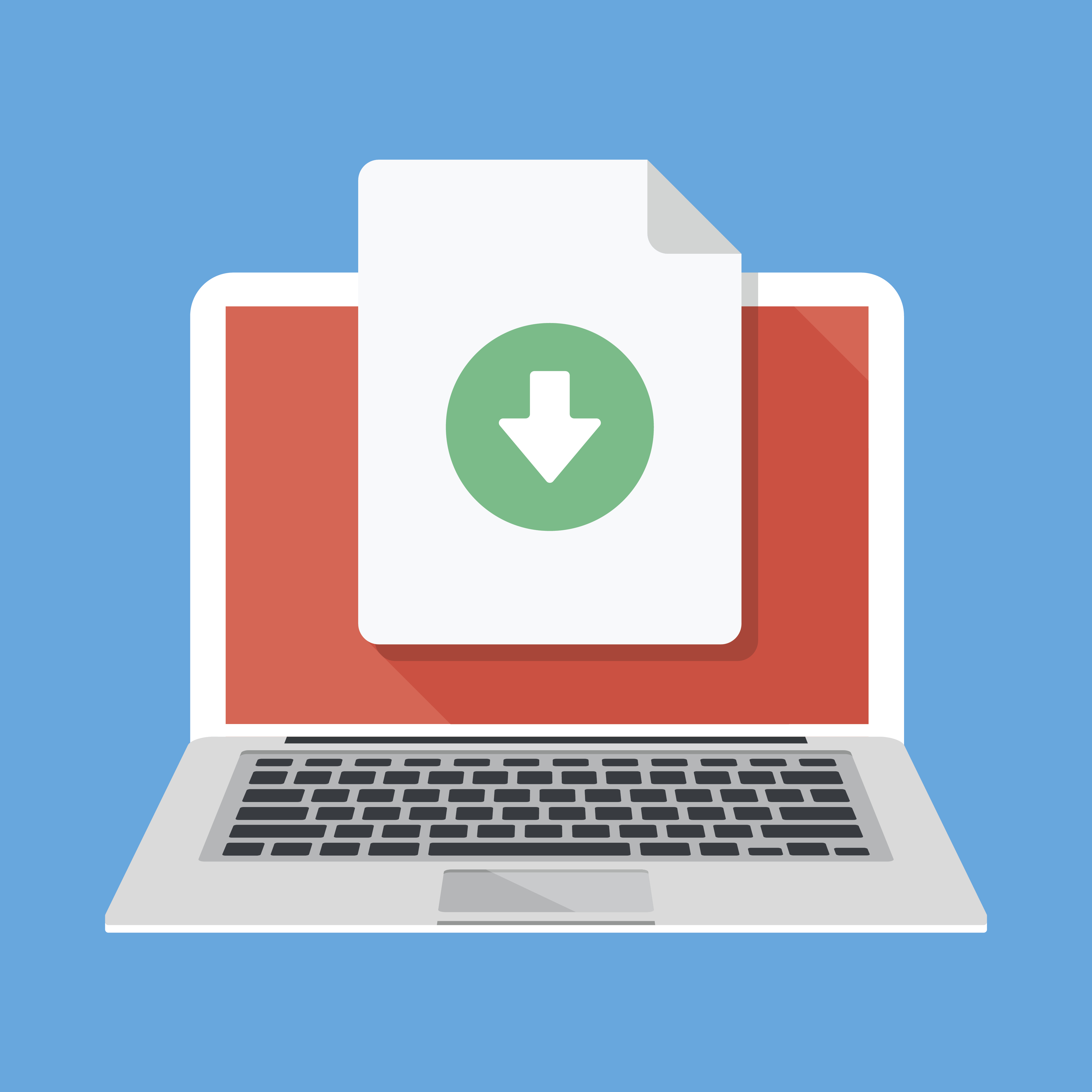 Illustration of white paper download