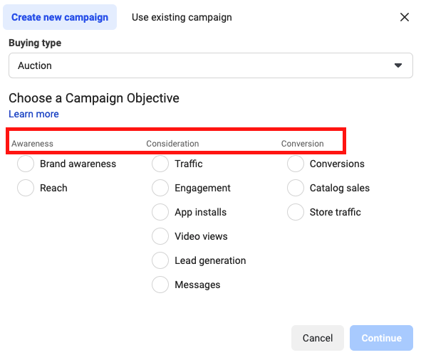 An image of Facebook Ad Types Campaign Objectives