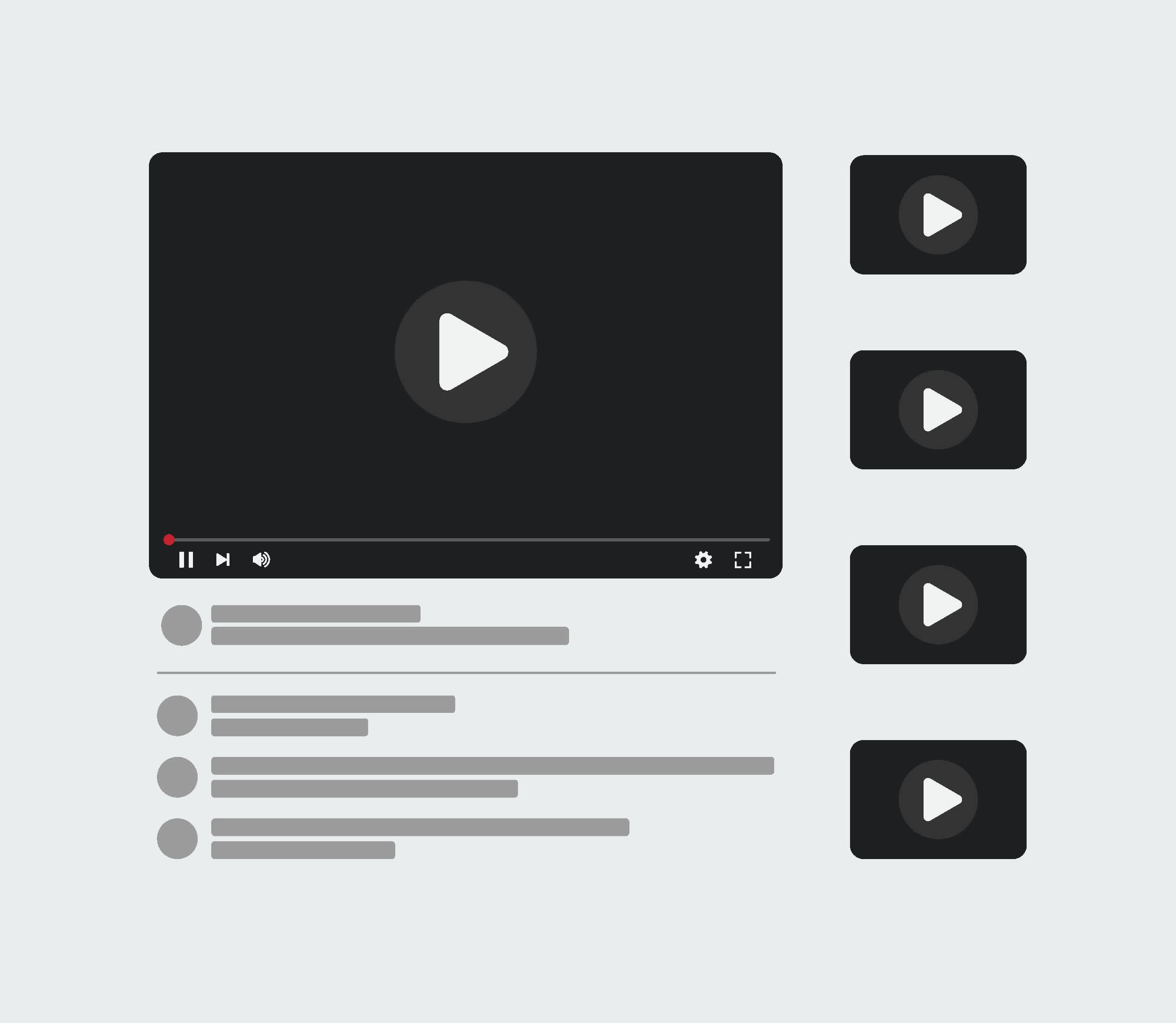 General image of a 'play' button usually associated with YouTube Videos. | Watermark