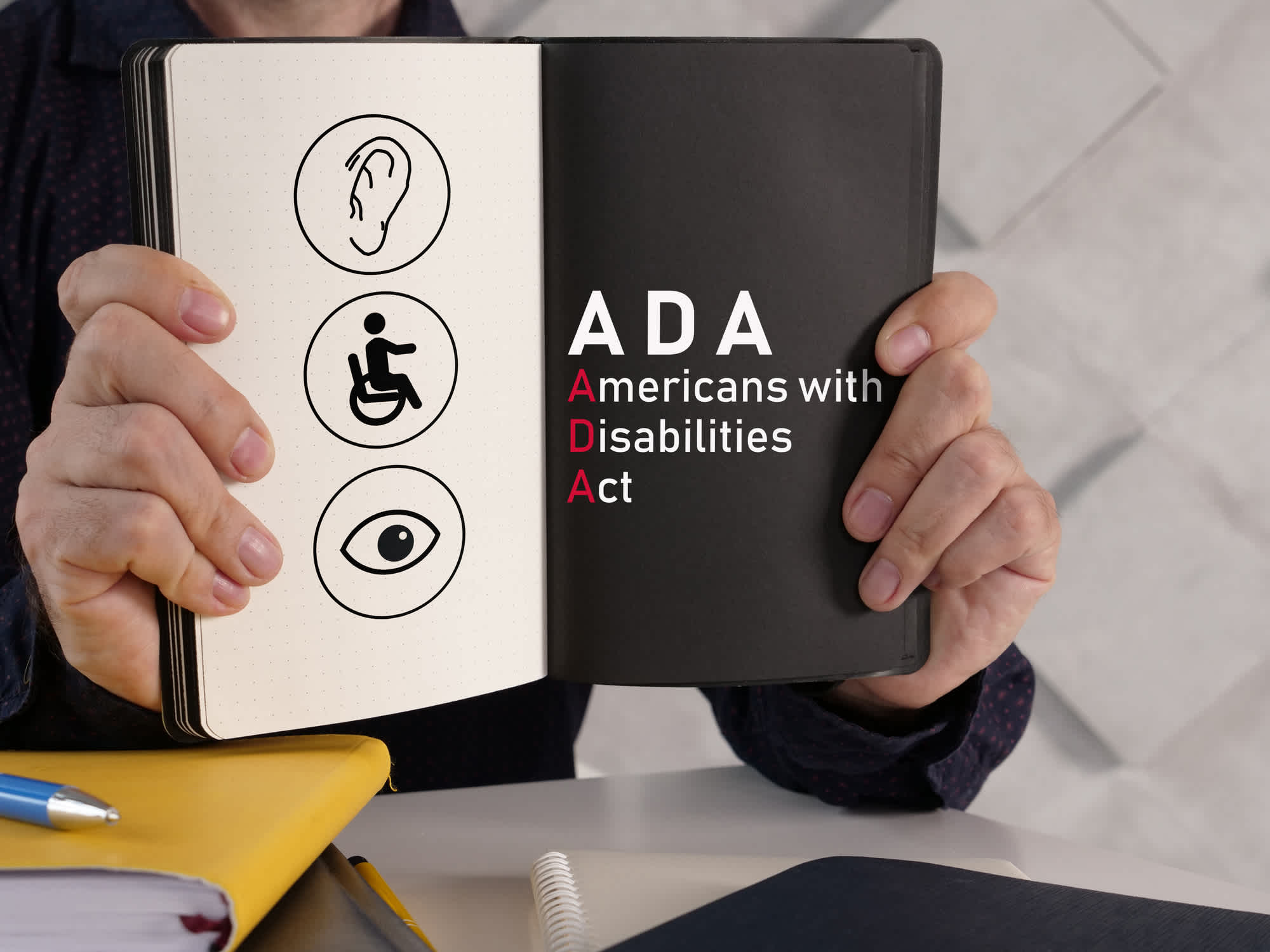 Americans with Disabilities Act shown as a textbook