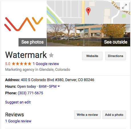 watermark agency google business listing
