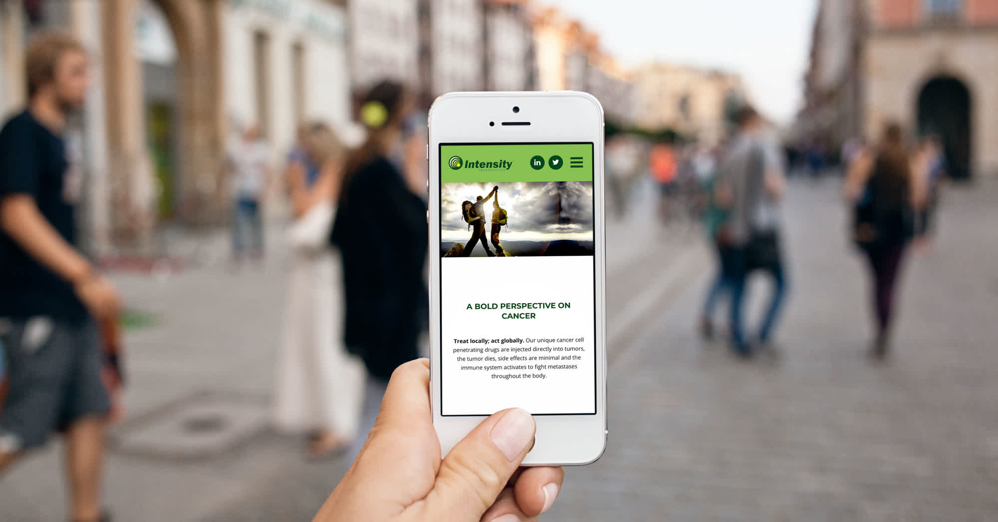 intensity therapeutics website on mobile phone