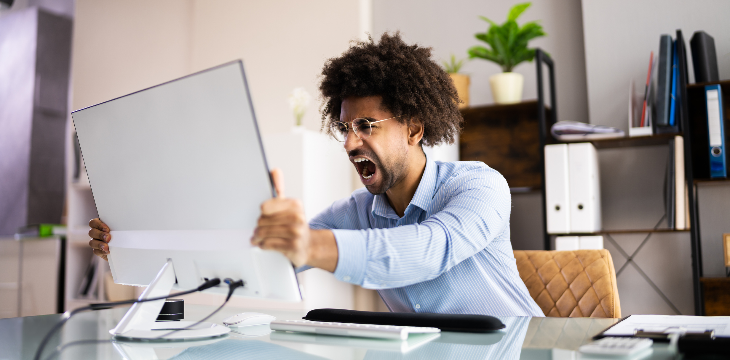 Frustrated At Computer