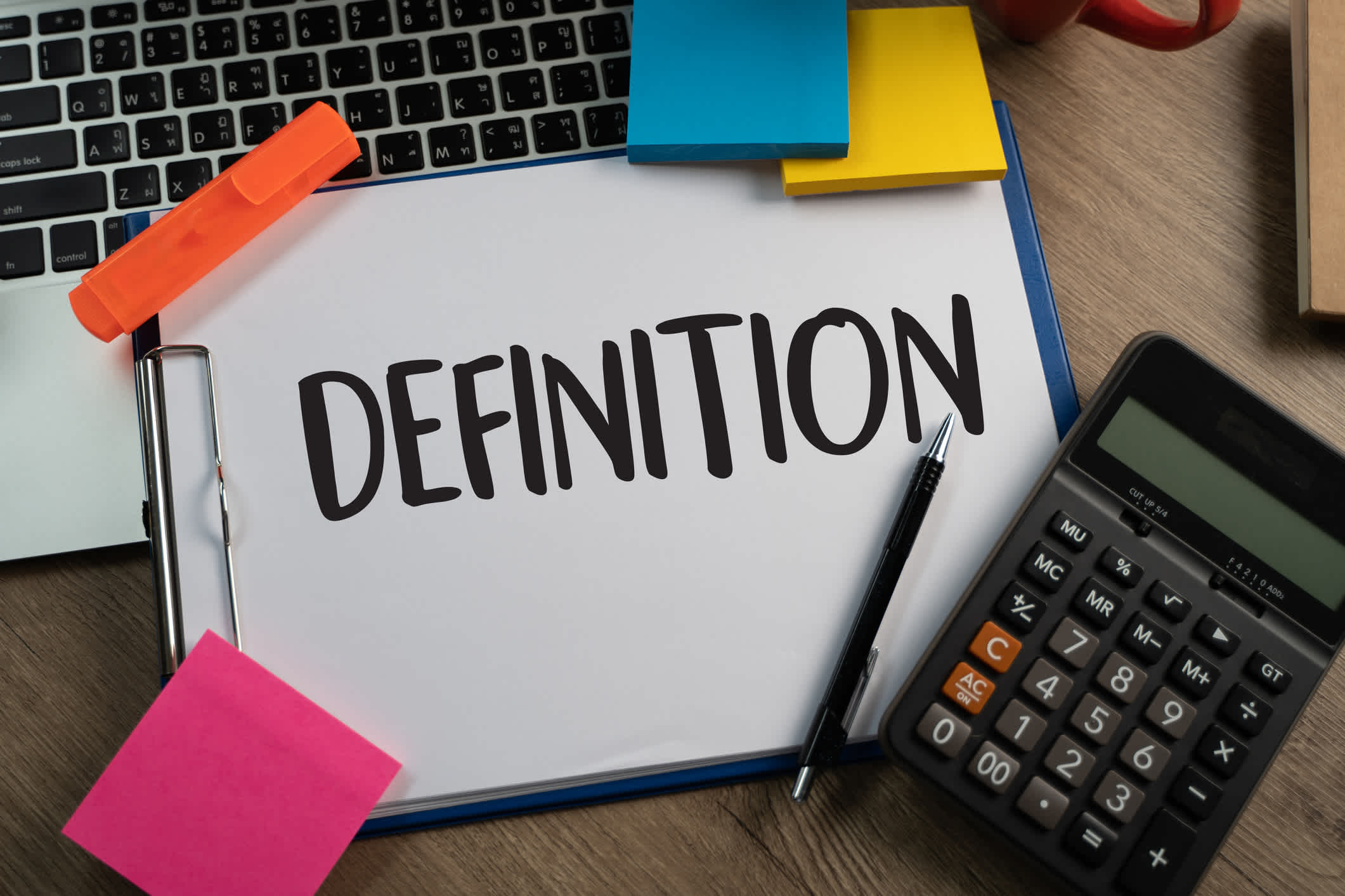 A note book with the word 'Definitions' to indicate the blog section for the definitions of key terms in inbound lead generation. | Watermark