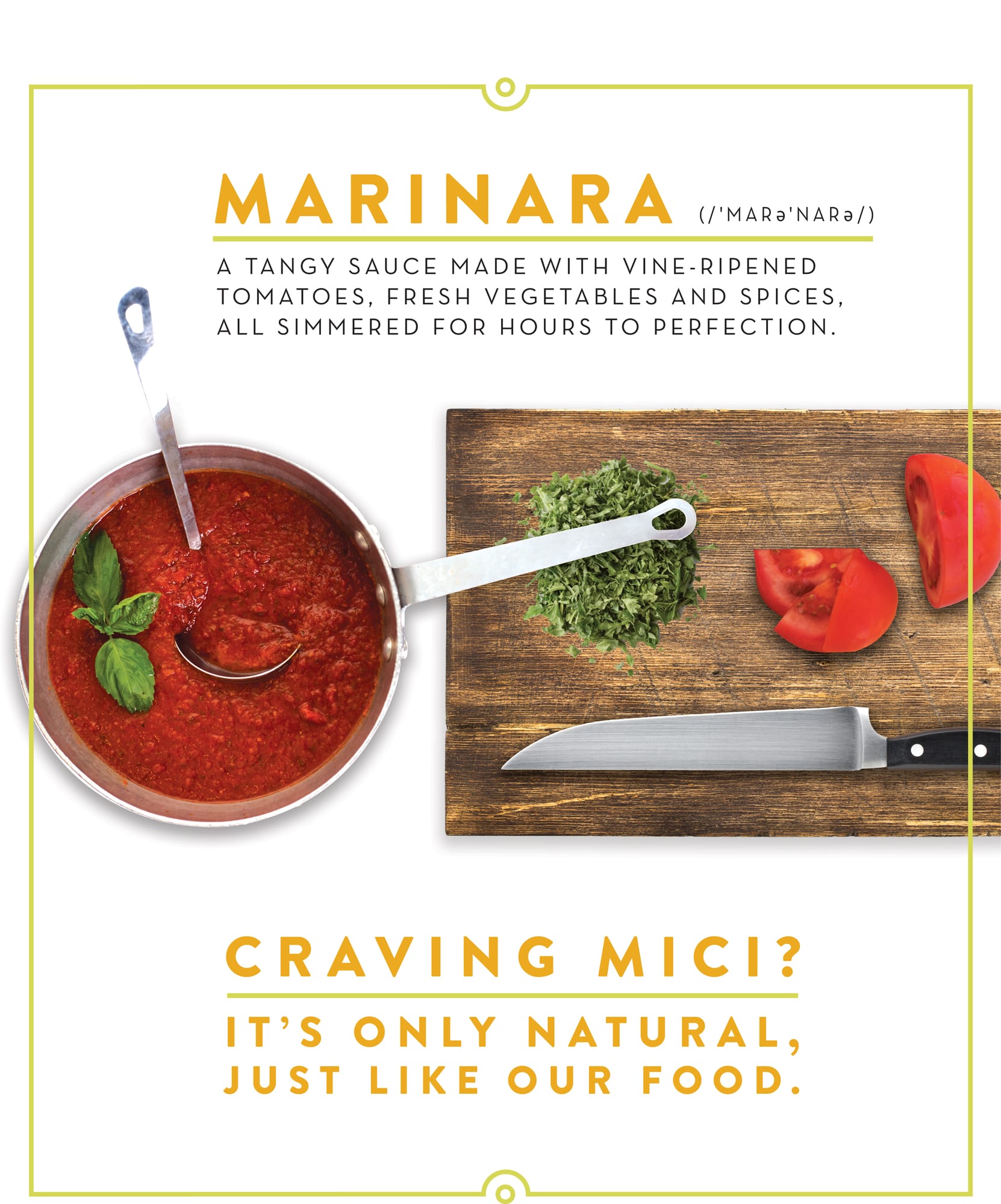 Mici Handcrafted Italian – Marinara Sign