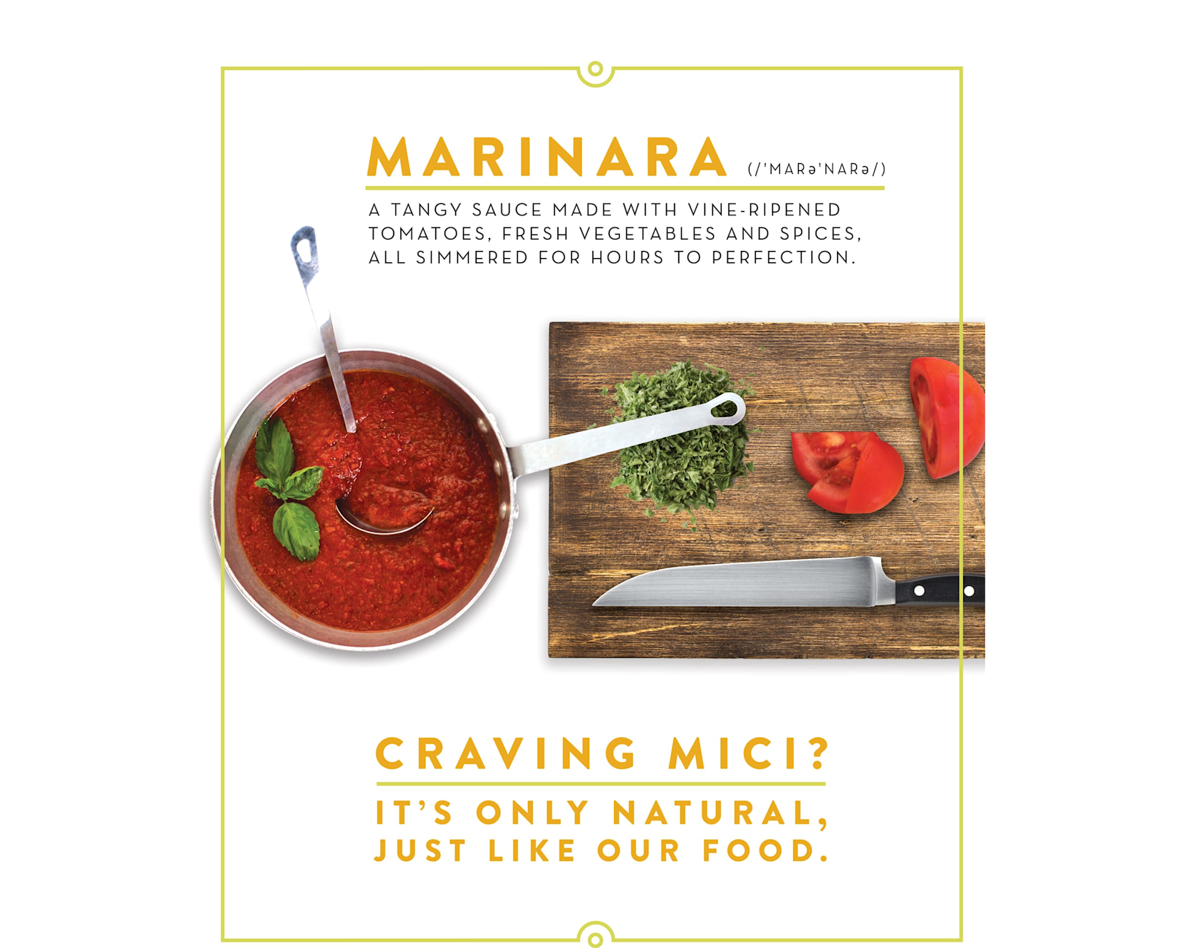 Mici Handcrafted Italian – Marinara Sign