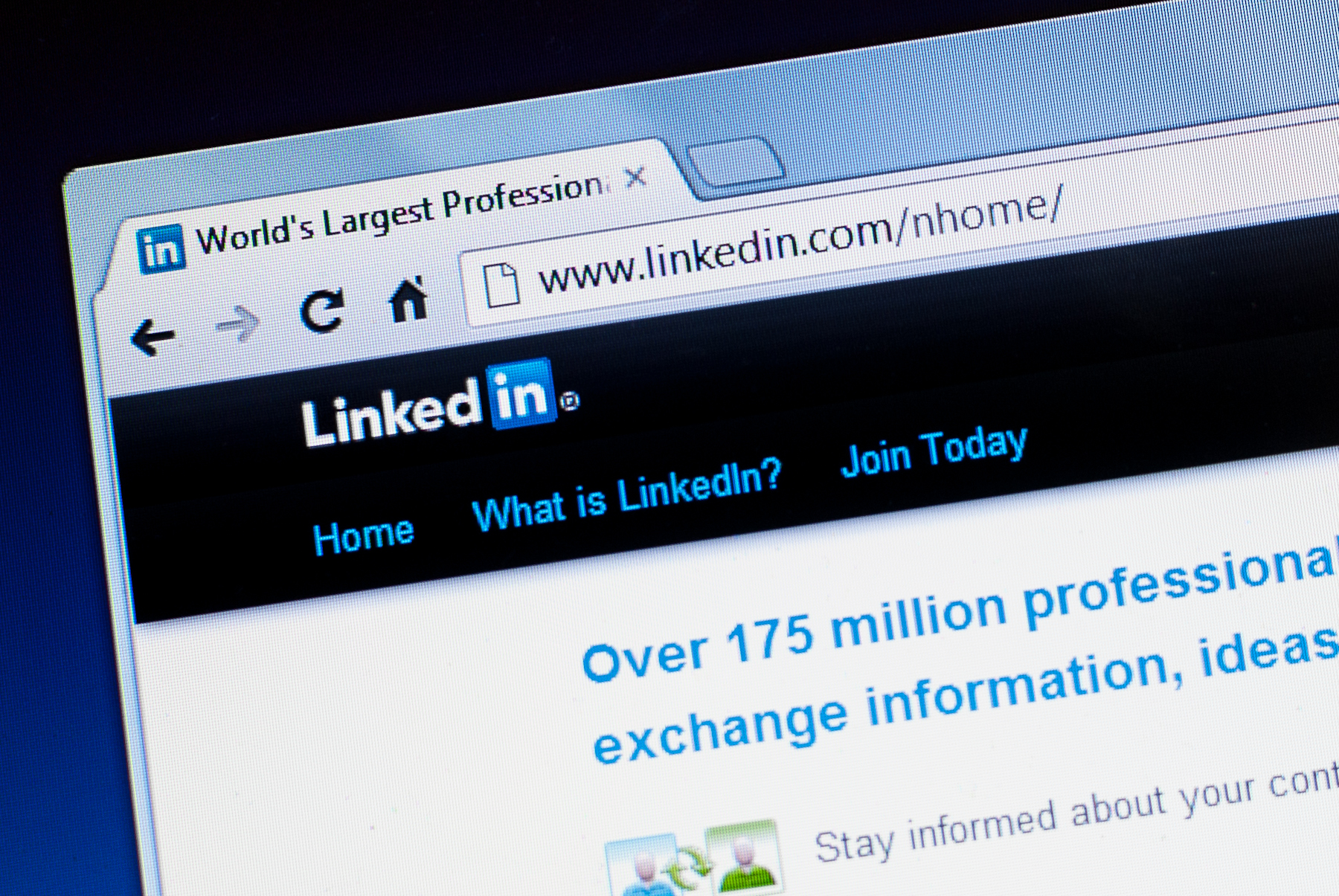 Linkedin Website Login Screenshot