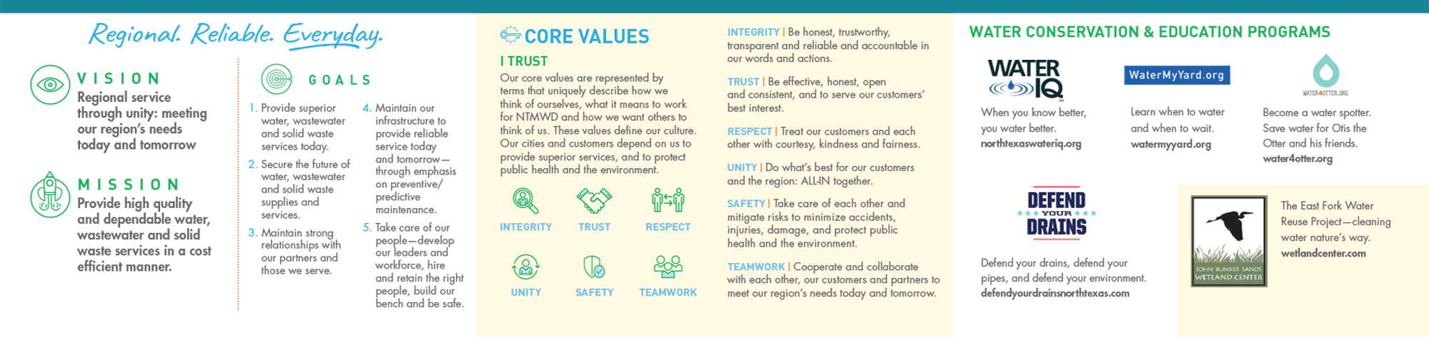 North Texas Municipal Water District – Core Values and Safety Tips 1