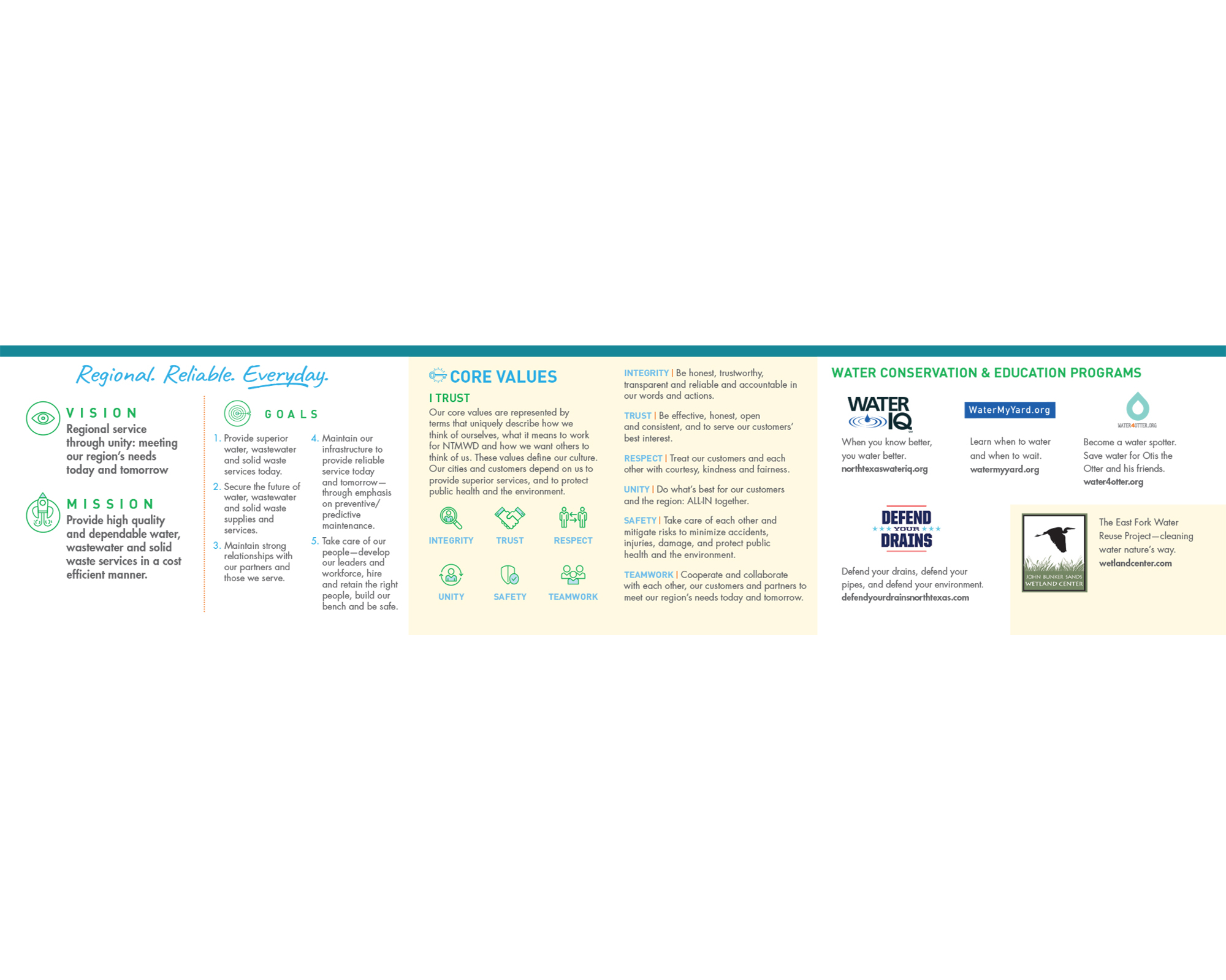 North Texas Municipal Water District – Core Values and Safety Tips 1
