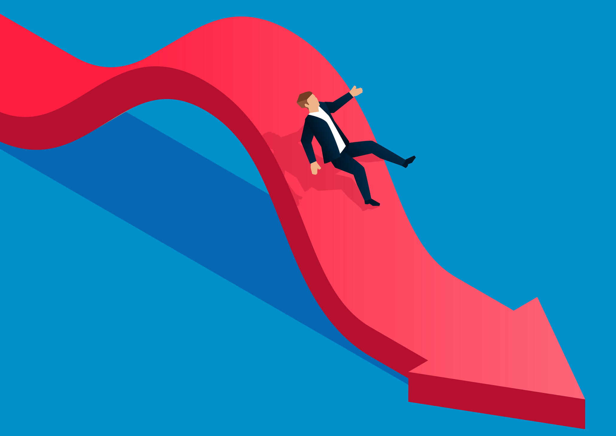 Man on a slippery slope