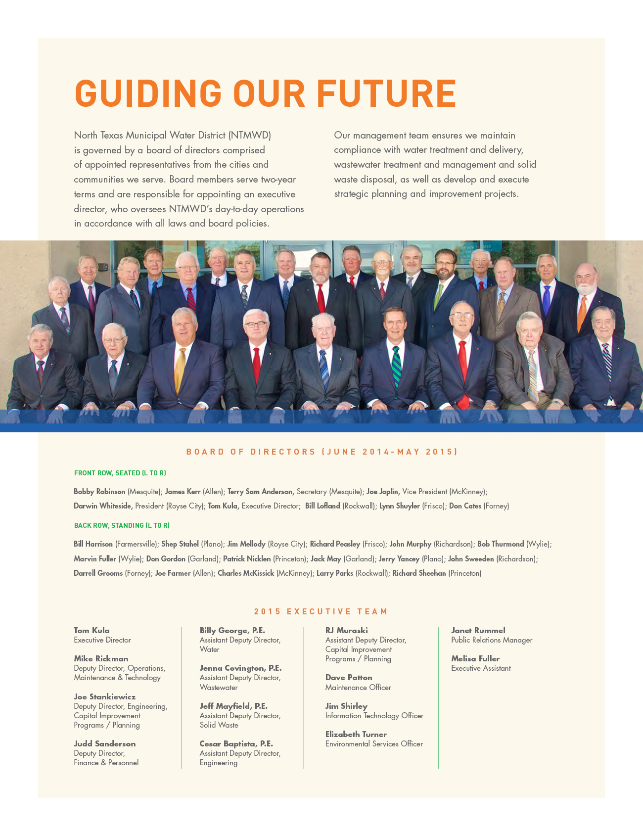 North Texas Municipal Water District – Web Annual Report – Board of Directors