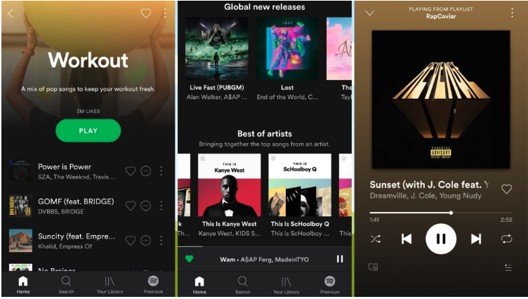 spotify ux design example on mobile device