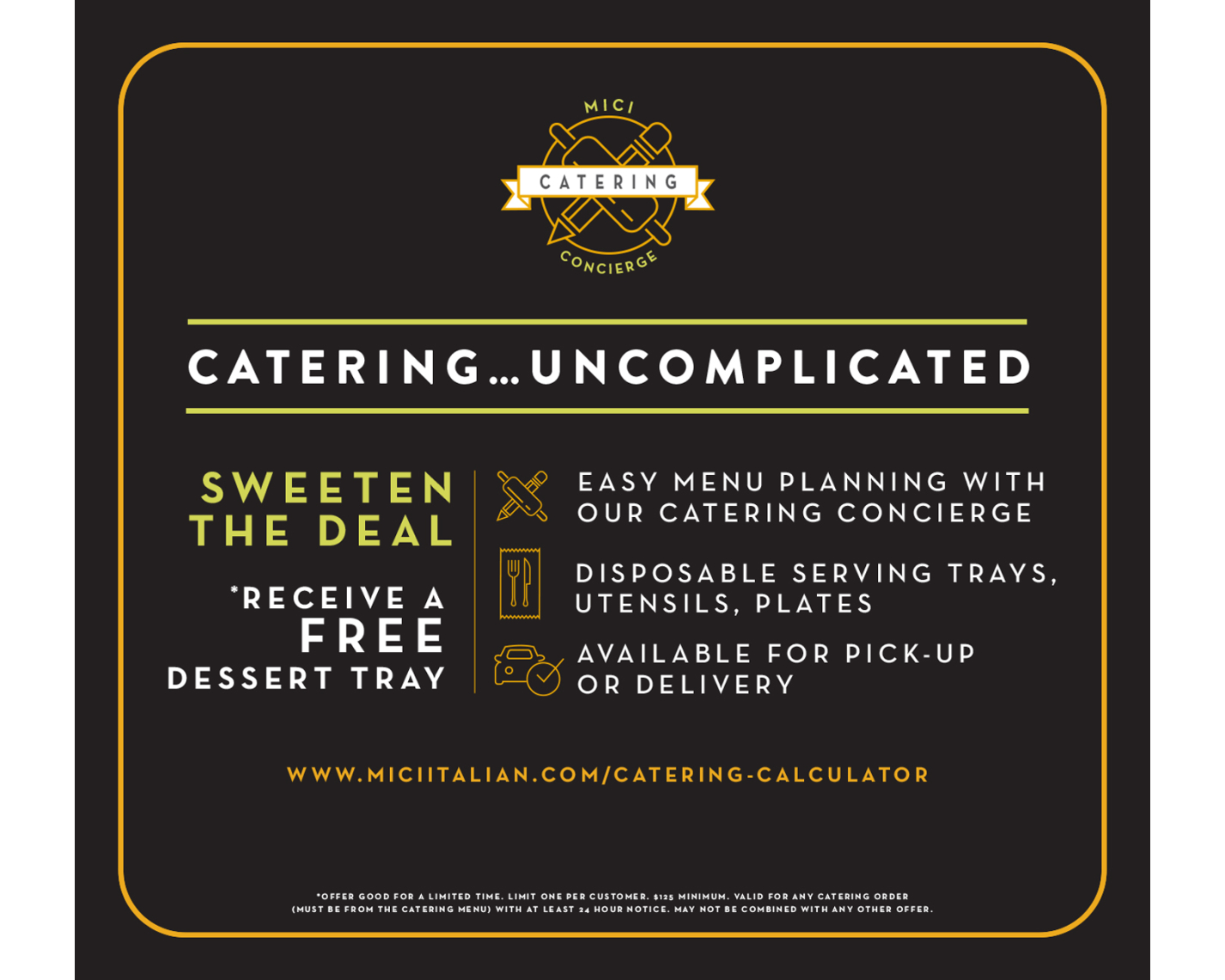 Mici Handcrafted Italian – Catering POS Sign 2