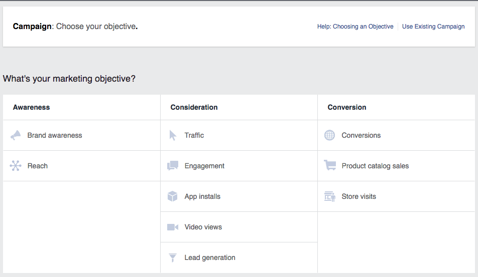 Facebook Ad Objectives