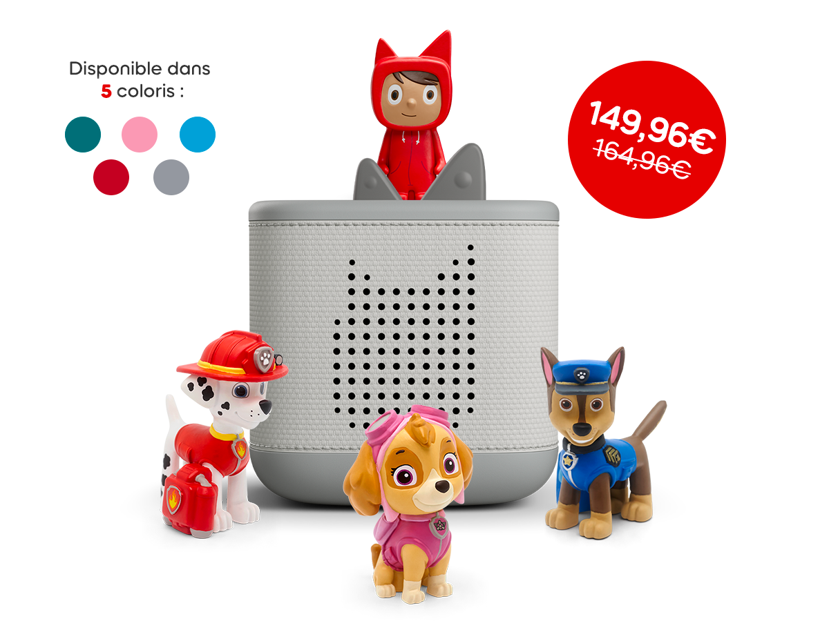 Toniebox 2 Pack Avec Pat' Patrouille - Boîte à Histoire Audio Pour Enfants, Sans écran, Facile à Utiliser - Vert Océan