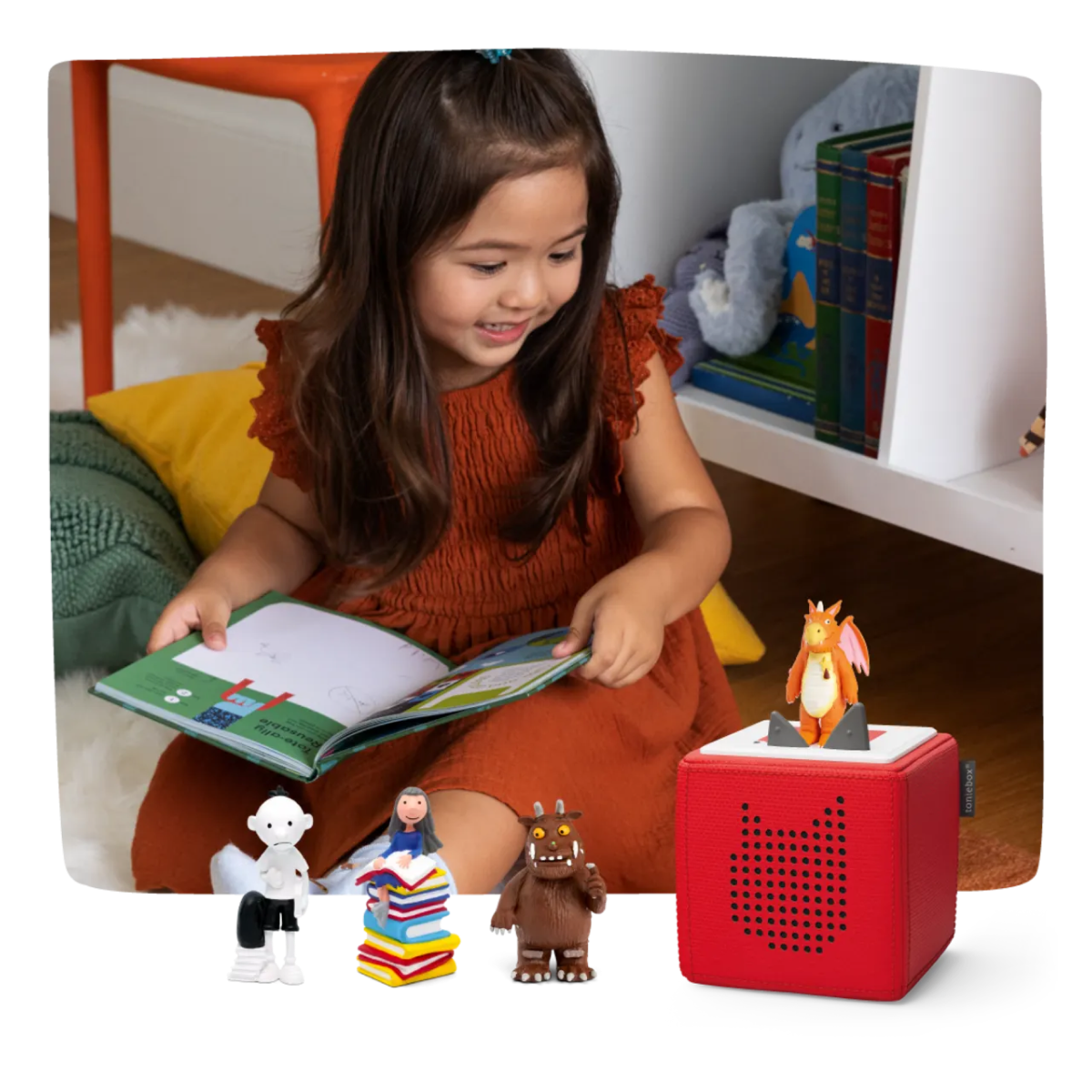 Child Listening to Bedtime Stories on Toniebox