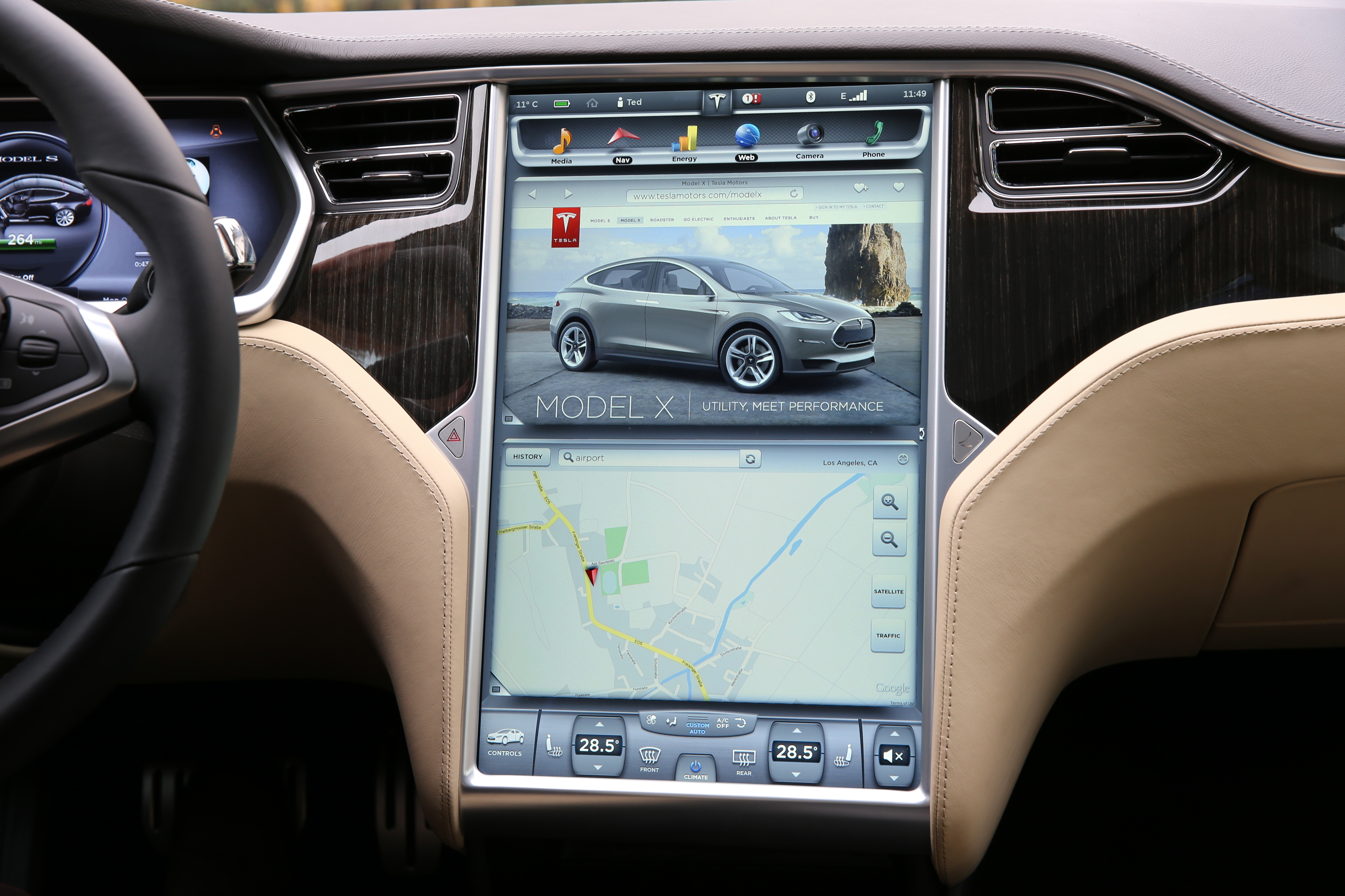 Tesla interior EV car