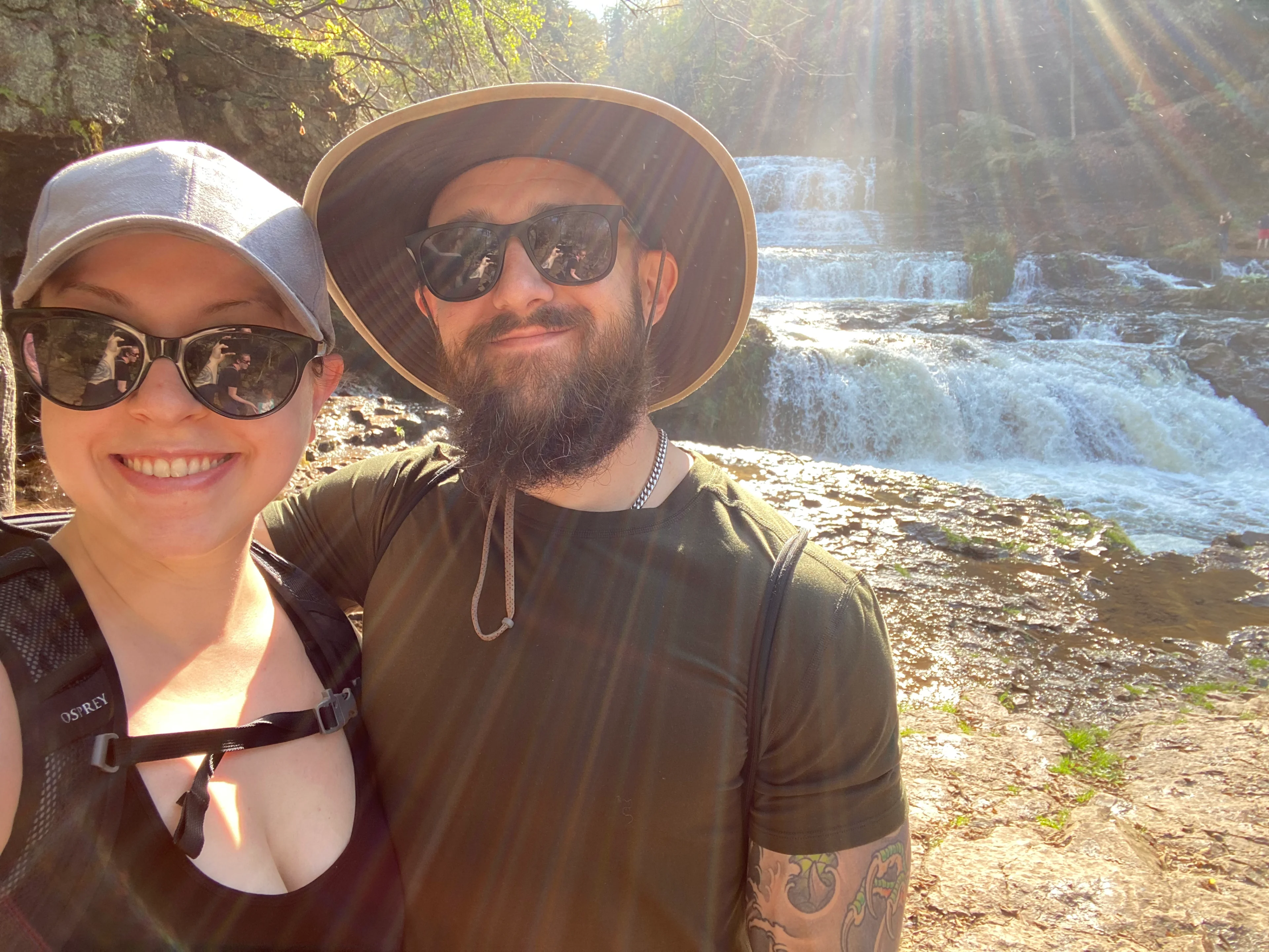 Amy and her husband Jake hiking at Willow River State Park, WI