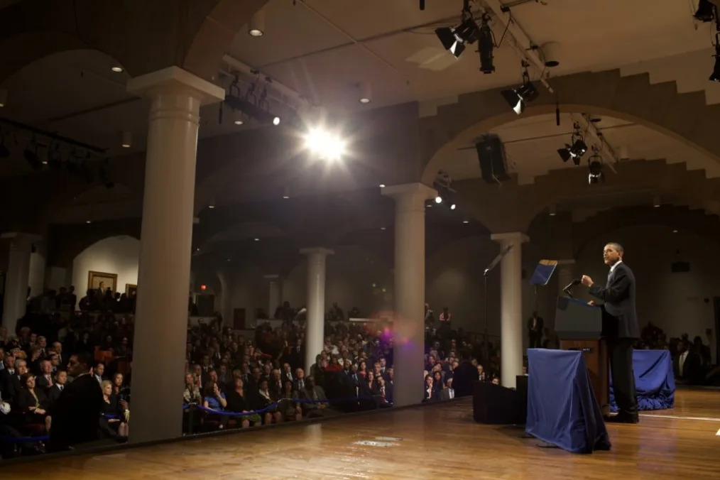 President Barack Obama delivers remarks on Wall Street reform at the Cooper Union in New York, New York, April 22, 2010.
