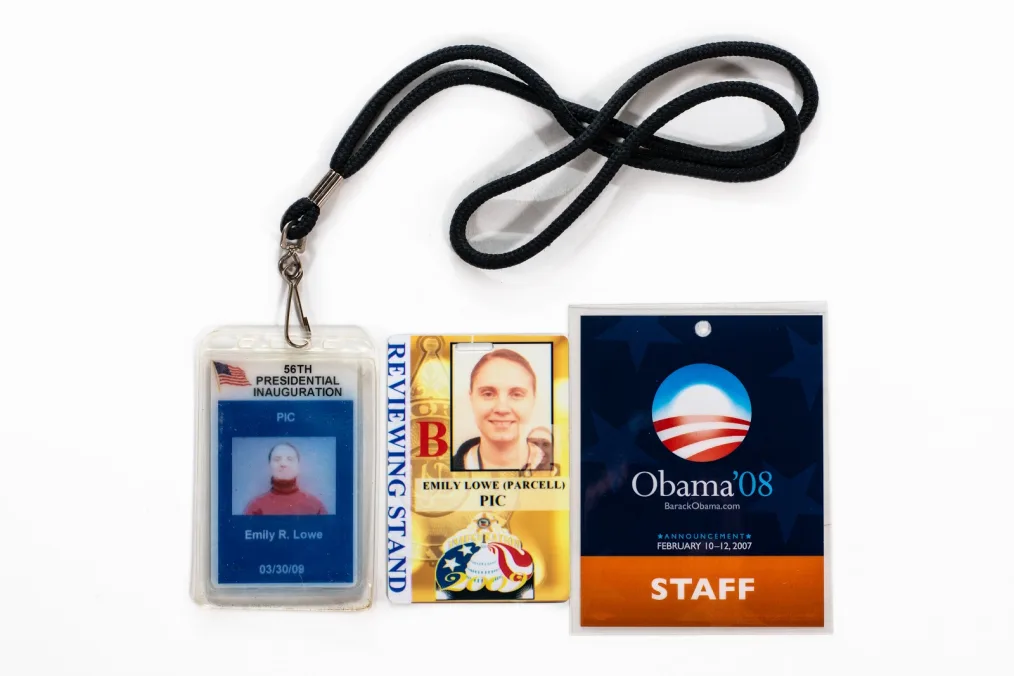 Emily Parcell's staff badges 