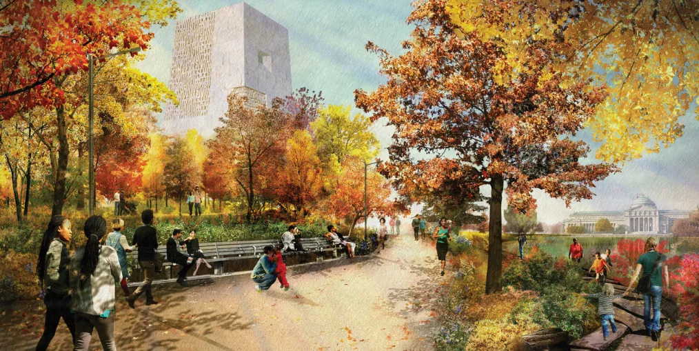 A rendering of the future Obama Presidential Center in the fall. 