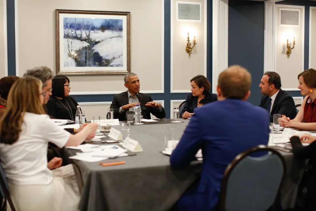President Obama participates in a roundtable meeting with local leaders at the Fairmont Chateau Laurier in Ottawa, Ontario, Canada, on Friday, May 31, 2019.

Please credit "The Obama Foundation" when posting. The photographs may not be manipulated in any w