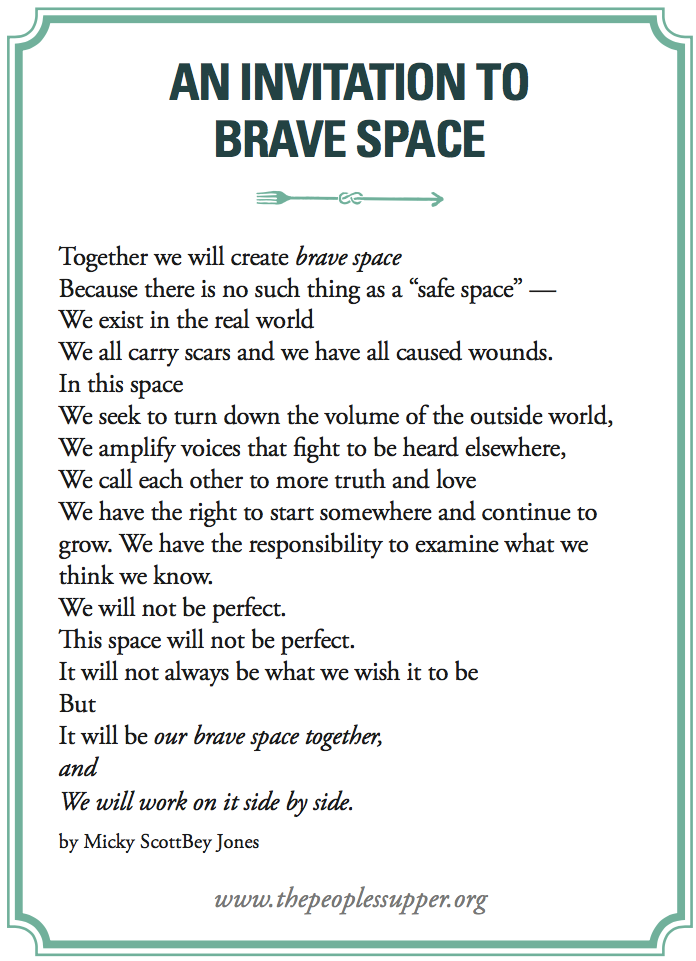An invitation to brave space