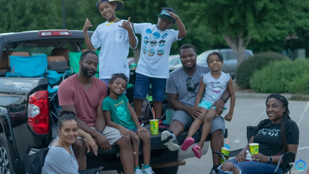Wake County families at the Summer Park & Play: Drive-in Movie at the North Carolina State Fairgrounds hosted in partnership with My Brother’s and Sister’s Keeper Wake County