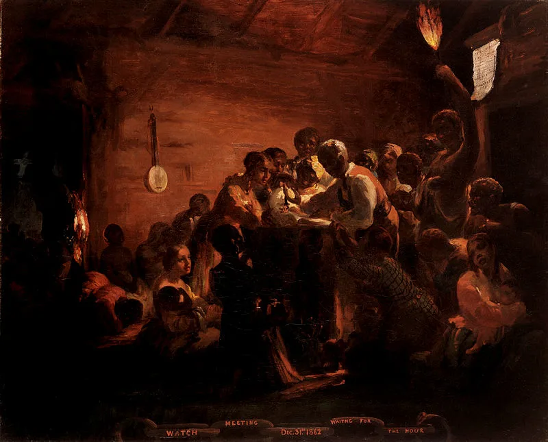 Watch Meeting—Dec. 31st 1862—Waiting for the Hour by William Tolman Carlton (1863)