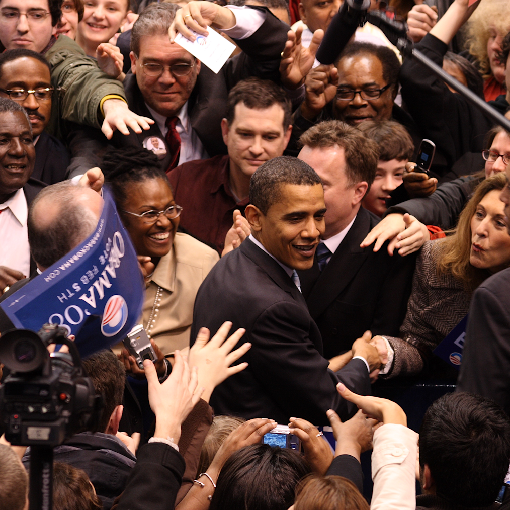 Image of President Obama on the campaign trail