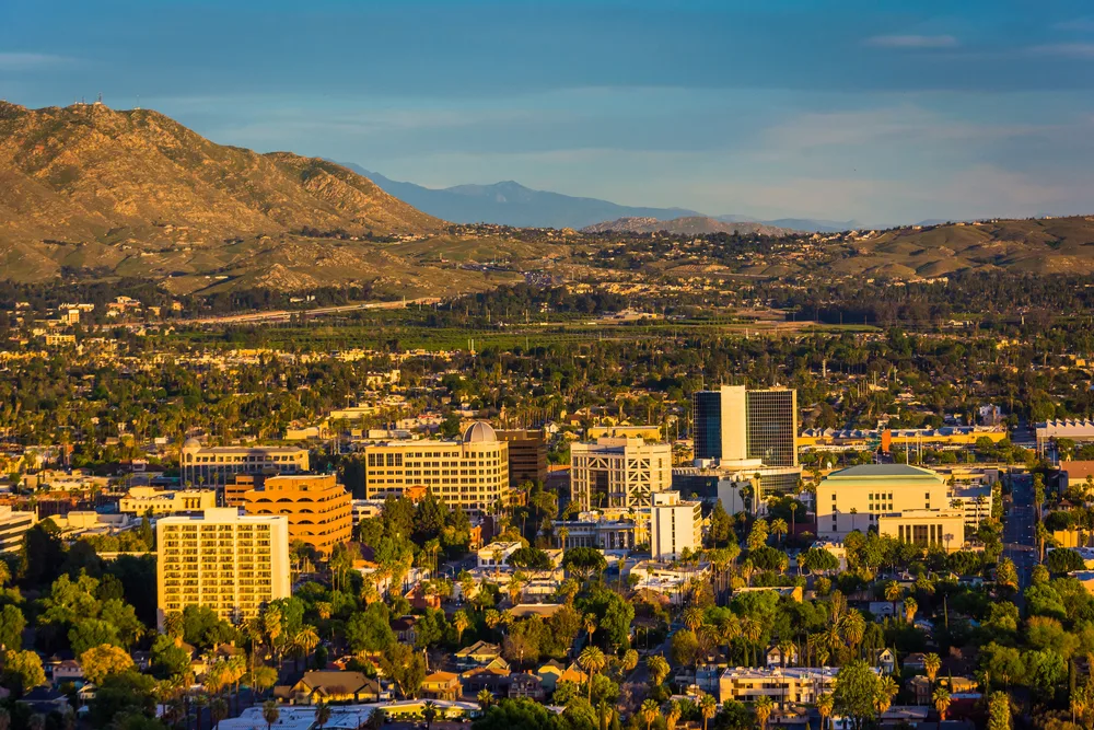 Riverside, California skyline and mountains