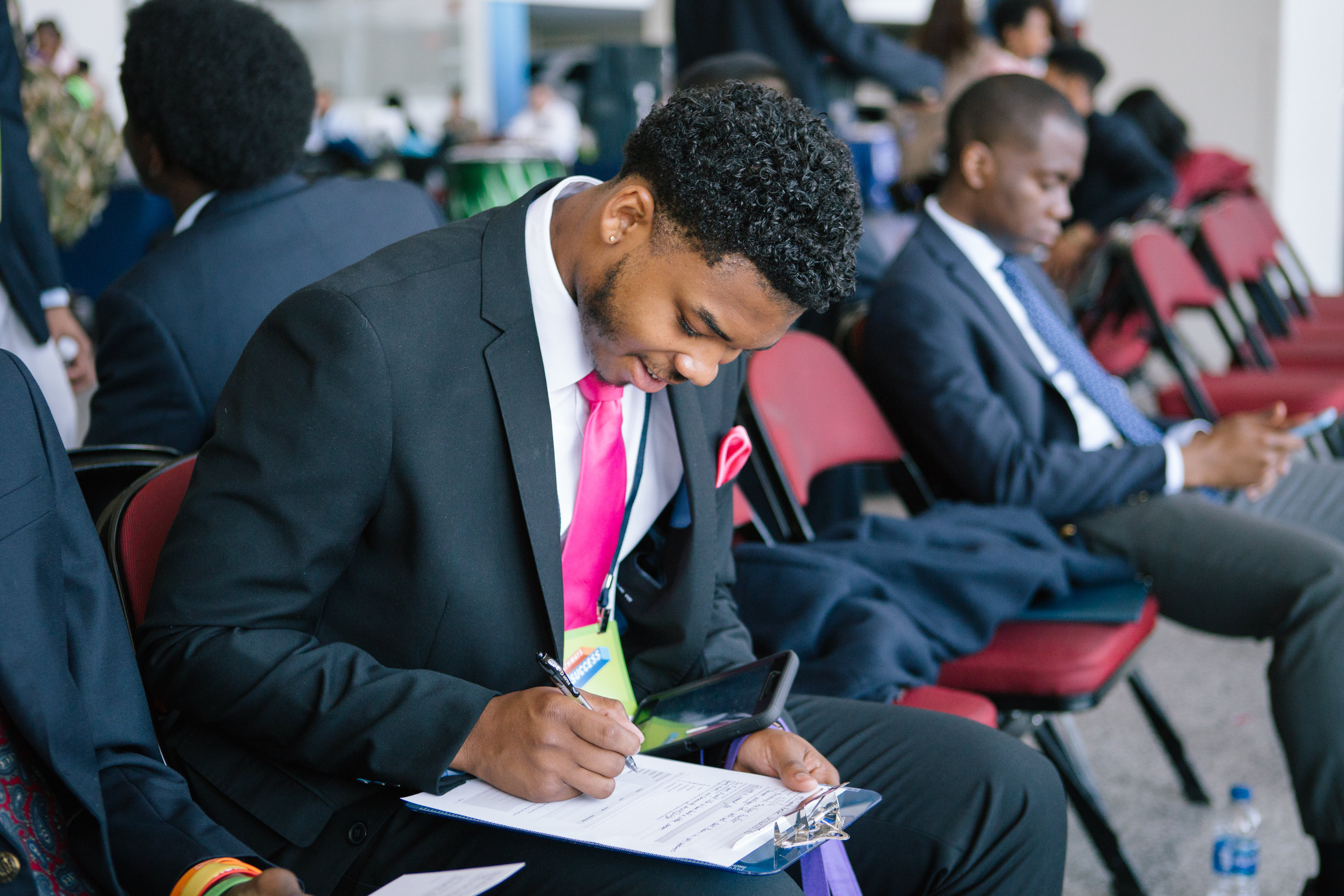 Young man getting training at the Newark Opportunity Summit