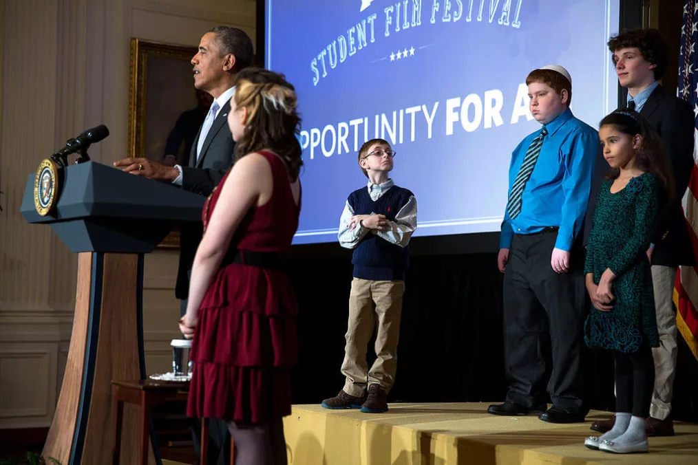 President Barack Obama delivers remarks during the White House Student Film Festival