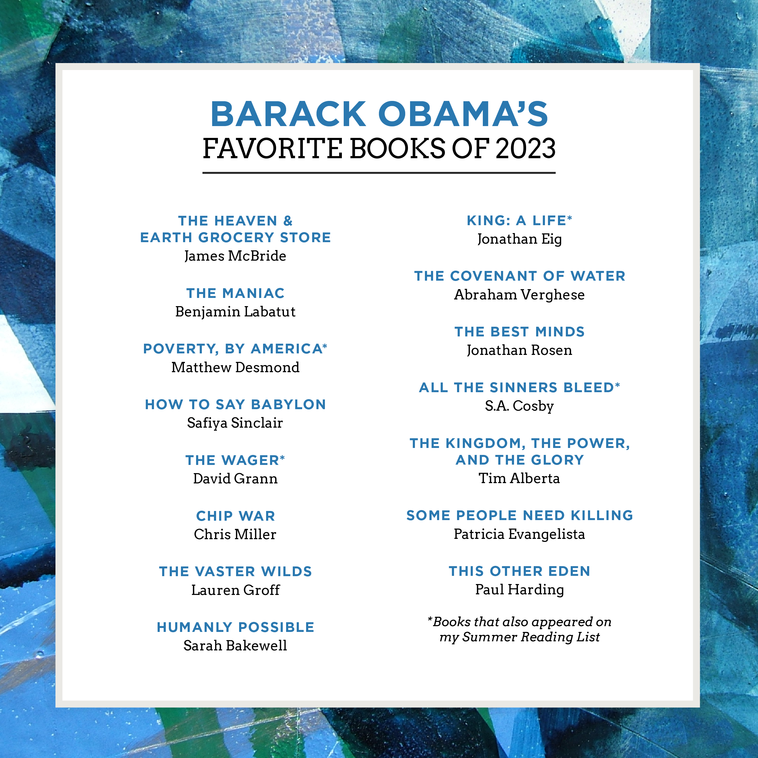 Former President Barack Obama shares playlist of favorite music