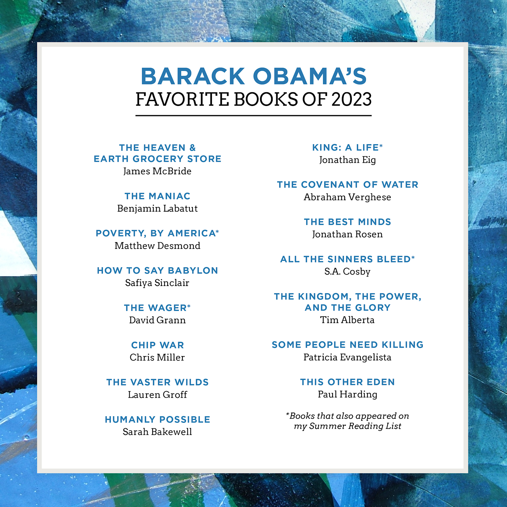 President Obama’s favorite films, books, and music of 2023 The Obama