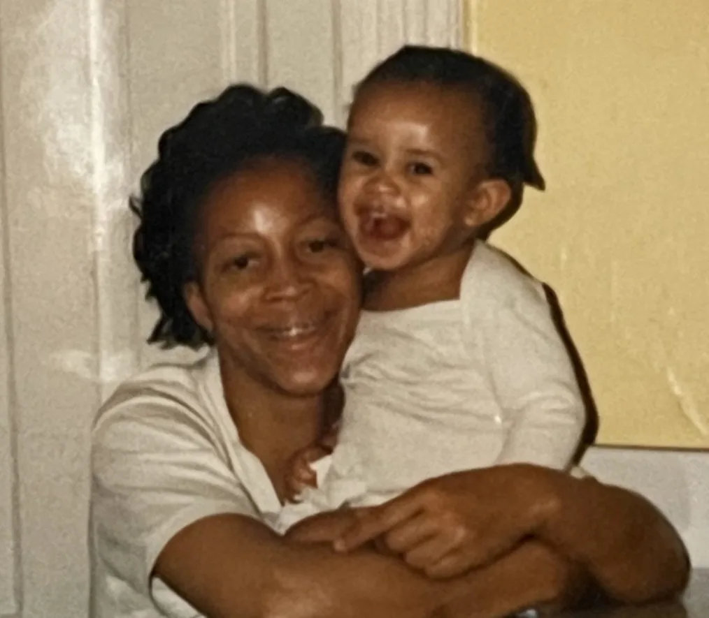 Zahrah Hill as a baby with her mom.