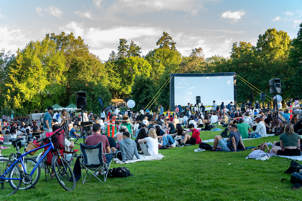 Group of friends and others on the lawn