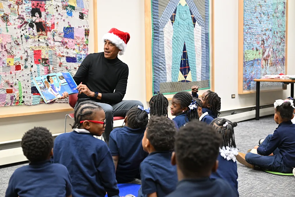 President Obama, in a Santa hat and gray sweater, reads to children at the Bessie Coleman Branch of the Chicago Public Library on Dec. 9, 2025.​​​​‌﻿‍﻿​‍​‍‌‍﻿﻿‌﻿​‍‌‍‍‌‌‍‌﻿‌‍‍‌‌‍﻿‍​‍​‍​﻿‍‍​‍​‍‌‍​﻿‌‍﻿﻿‌‍﻿‍‌﻿‌​‌‍‌‌‌‍﻿‍‌﻿‌​‌‍‌‍‌﻿‌‌‌‍﻿​​‍﻿‍‌‍​﻿‌‍﻿﻿‌‍﻿‌​‍​‍​‍﻿​​‍​‍‌‍‍​‌﻿​‍‌‍‌‌‌‍‌‍​‍​‍​﻿‍‍​‍​‍‌‍‍​‌﻿‌​‌﻿‌​‌﻿​​‌﻿​﻿​﻿‍‍​‍﻿﻿​‍﻿﻿‌‍​‌‌﻿​​‌﻿​​​‍﻿‍‌‍​﻿‌‍﻿﻿‌‍﻿‍‌﻿‌​‌‍‌‌‌‍﻿‍‌﻿‌​‌‍‌‍‌﻿‌‌‌‍﻿​​‍﻿‍‌‍​﻿‌‍﻿﻿‌‍﻿‌​‍﻿﻿‌﻿​﻿‌﻿​​‌‍​‌‌‍​﻿‌‍‌‌‌﻿​﻿​‍﻿﻿‌‍﻿​​﻿‌﻿‌‍‍​​﻿‌‌​﻿‍‌‌‍‍​‌‍‌‍‌‍﻿‍‌‍﻿​‌﻿‍​‌‍‍‍‌﻿‍​​‍﻿﻿‌‍‌‌‌‍﻿‍‌﻿‌‍‌‍‍‌‌﻿​‍‌‍﻿﻿‌‍﻿‍‌‍﻿‌‌‍‌‌‌‍﻿‍‌﻿‌​‌﻿​﻿​‍﻿﻿‌‍﻿‌‌‍​‌‌﻿​﻿‌﻿‌​‌‍‌‌‌﻿​‍​‍﻿﻿‌‍‌‌‌‍﻿‍‌﻿‌​‌﻿​‍‌‍‍‌‌‍‌‌‌﻿​﻿​‍﻿﻿​﻿‌​‌﻿​‍‌﻿‌​​﻿​﻿‌​‌﻿‌﻿​​‌﻿​‍‌‍​‌‌‍‌﻿​﻿‌‍‌‍‌​‌‍‌‌​﻿‌‌‌​‍﻿‌‍﻿﻿‌​​‍‌​‍‍‌​‌﻿‌‍‍﻿‌‍‌‌‌​﻿﻿​﻿‌​​‍﻿﻿​﻿﻿﻿‌‍‌‍‌‍﻿﻿‌‍​﻿‌﻿‌‌‌﻿​﻿‌‍‌‌‌‍‌​‌​‌‍‌‍‍‌‌‍‌‌‌‍﻿​‌‍‌​​﻿﻿‌‌‍​‌‌‍﻿​‌﻿‌​‌‌‌​‌‍‌‌‌﻿‍​‌﻿‌​​‍‌‍‌‍‌‍‌‍﻿﻿‌‍​﻿‌﻿‌‌‌﻿​﻿‌‍‌‌‌‍‌​‌​﻿​‌‍﻿﻿‌‍​﻿‌‍​‌‌‍﻿​‌‍‌‌​﻿﻿‌‌‍‌‌‌‍﻿‍​‍﻿‌‌‌‌‌‌‌​﻿​‍‌‍‌﻿​﻿‌‍﻿﻿‌﻿‌‌‌﻿​‍‌‍​﻿‌‍‌‌​﻿﻿‌‌﻿‌‍‌‍‌‌‌﻿​‍‌‍​﻿‌‍‌‌‌‍﻿​​‍﻿‌‌‍​﻿‌‍﻿﻿‌‍﻿‍‌﻿‌​‌‍‌‌‌‍﻿‍‌﻿‌​​‍﻿‌‌‍﻿​‌‍‍‌‌‍﻿‍‌‍‍﻿​‍​‍​‍﻿​​‍​‍‌‍​﻿‌‍﻿﻿‌‍﻿‍‌﻿‌​‌‍‌‌‌‍﻿‍‌﻿‌​‌‍‌‍‌﻿‌‌‌‍﻿​​‍​‍​﻿‍‍‌﻿‍﻿​‍​‍‌‍‌‌‌‍‌​‌‍‍‌‌﻿‌​‌‍﻿﻿‌﻿​‍‌​‍‌‌‍﻿‍‌﻿‌​‌‍‌‌‌﻿​‍‌‍‌‍‌‍​‌‌‍​﻿‌‍‌‌​‍​‍​﻿‍‍‌﻿‍﻿​‍​‍‌﻿‌﻿‌‍‍‌‌‍‌​‌‍‌﻿‌‍‌‌‌﻿‌​‌​‍‌‌‍‌​​‍​‍​﻿‍‍​‍​‍‌‍﻿‌‌﻿‌‌‌‍﻿​‌﻿‌​‌‍‍‌‌﻿​​‌‍﻿​‌‍‌‌‌​﻿​‌‍‍‌‌‍﻿‍‌‍‌‌​‍​‍​‍﻿​​‍​‍‌﻿‌﻿‌‍‍‌‌‍‌​‌‍‌﻿‌‍‌‌‌﻿‌​‌​﻿‍‌‍​‌‌‍﻿‌‌‍‌‌‌﻿​﻿‌﻿​​‌‍​‌‌‍​﻿‌‍‌‌​‍​‍​﻿‍‍​‍​‍‌‍​‍‌﻿‌‌‌‍‍‌‌‍﻿​‌﻿‌​‌‍‍‌‌‍﻿‍​‍​‍‌﻿﻿‌​‍﻿​​‍​‍‌‍‌‍‌‍‍‌‌‍‌‌‌‍﻿​‌‍‌​‌‌‌​‌﻿‍‌‌﻿​​‌‍‌‌​‍​‍​﻿‍‍​‍​‍‌‌‌​‌‍‌‌‌﻿‍​‌﻿‌​​‍​‍‌﻿﻿‌‌﻿﻿‌