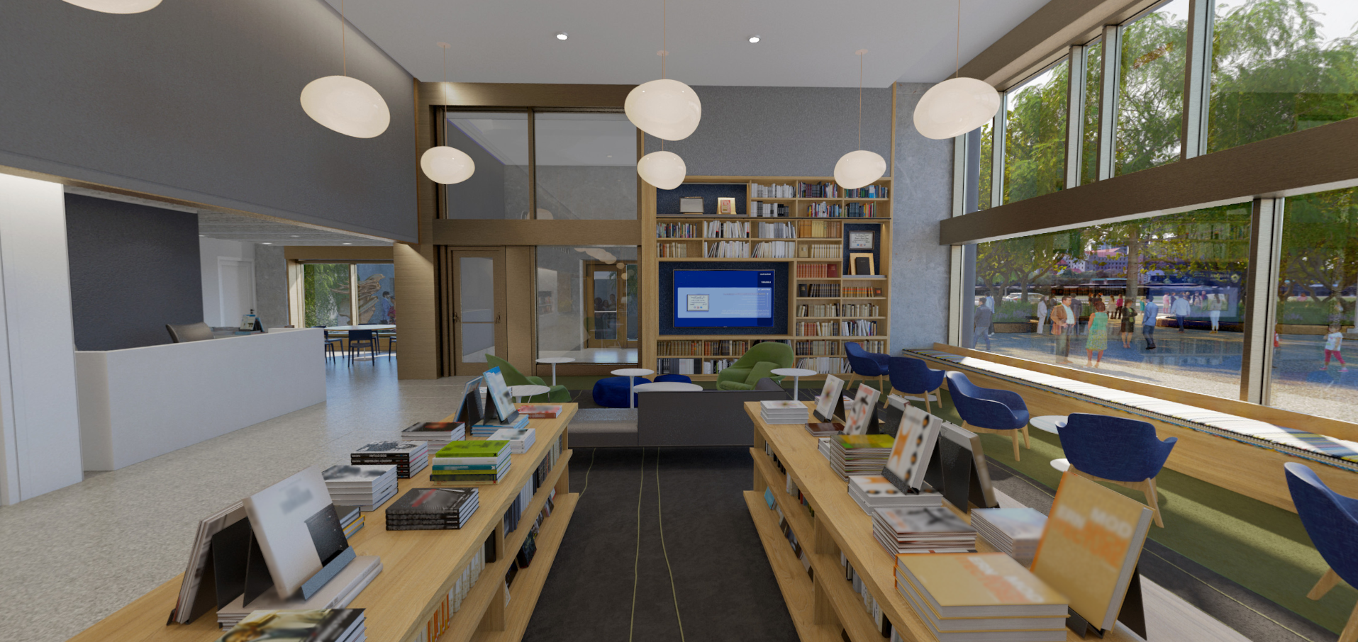 A rendering of the Chicago Public Library at the Obama Presidential Center