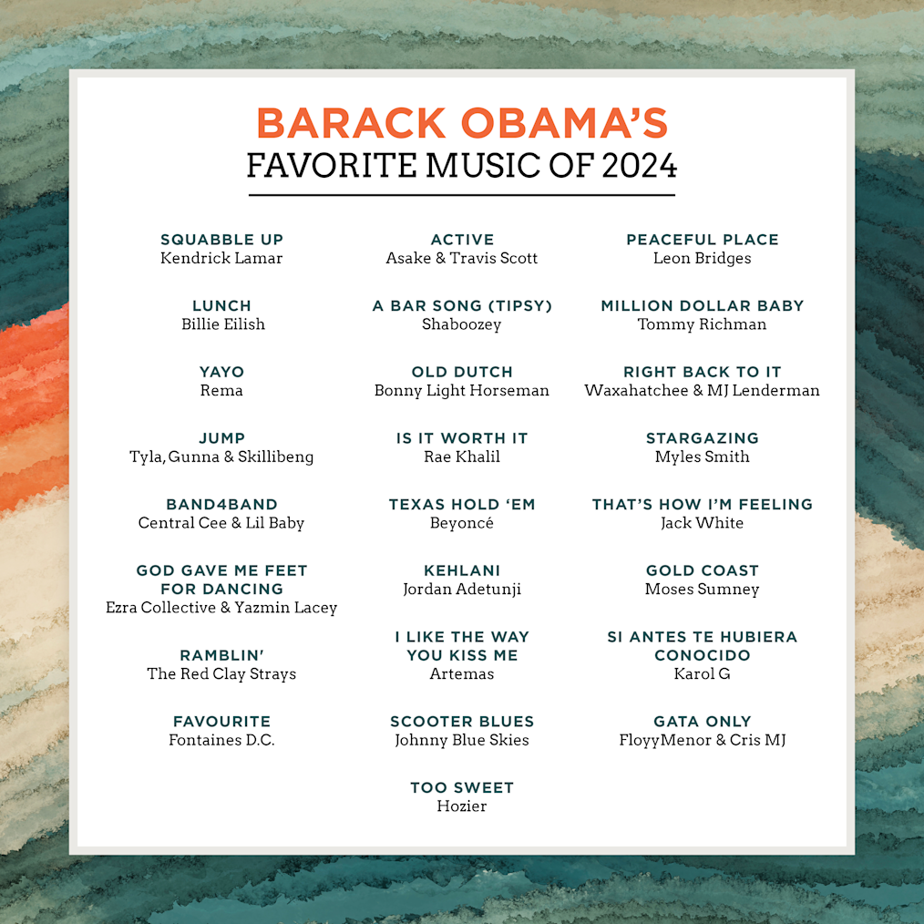 LUNCH - Billie Eilish
YAYO - Rema
Jump - Tyla, Gunna & Skillibeng
Band4band - Central Cee & Lil Baby
God Gave Me Feet for Dancing - Ezra Collective & Yazmin Lacey
Si Antes Te Hubiera Conocido - KAROL G
Favourite - Fontaines D.C.
Active - Asake & Travis Scott
A Bar Song (Tipsy) - Shaboozey
Old Dutch - Bonny Light Horseman
IS IT WORTH IT - Rae Khalil
Texas Hold ‘Em - Beyoncé
Kehlani - Jordan Adetunji
i like the way you kiss me - Artemas
Scooter Blues - Johnny Blue Skies
Peaceful Place - Leon Bridges
MILLION DOLLAR BABY - Tommy Richman
Right Back to It - Waxahatchee & MJ Lenderman
Stargazing - Myles Smith
That’s How I’m Feeling - Jack White
Gold Coast - Moses Sumney
Ramblin' - The Red Clay Strays
Gata Only - FloyyMenor & Cris Mj
Too Sweet - Hozier