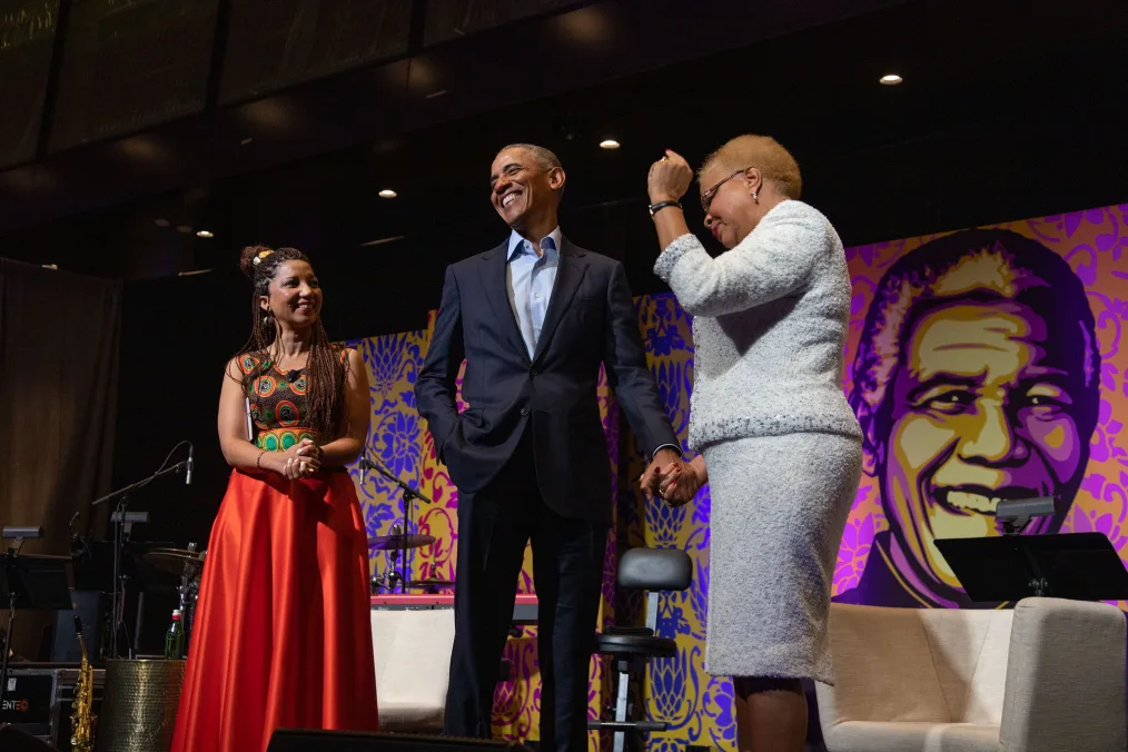 President Obama in conversation with Graça Machel, moderated by Lesley Williams as part of the Mandela 100 USA Celebration Gala in Washington, DC on April 27, 2019.  The Obama Foundation is providing these photos for personal use only. Please credit "The O
