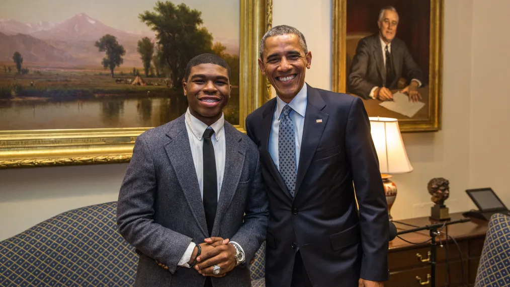 President Barack Obama with Noah McQueen