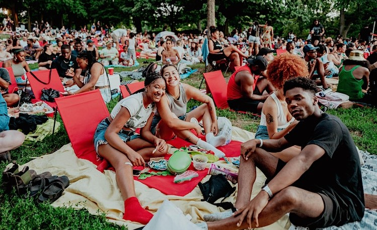 Group of friends and others on the lawn