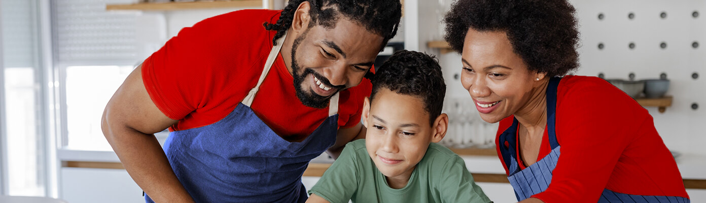 Picture of a family cooking