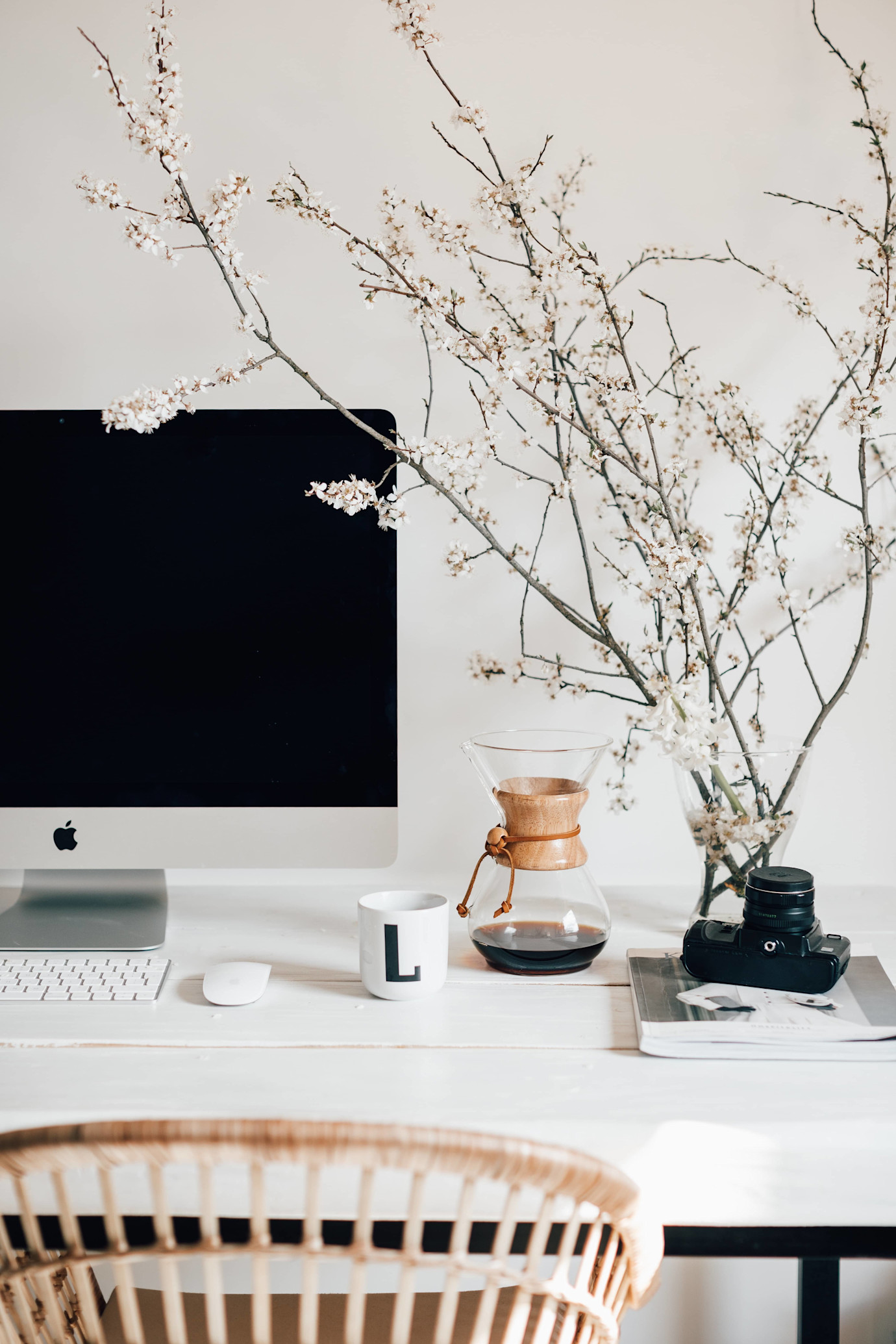 minimalist creative workspace for remote freelancers