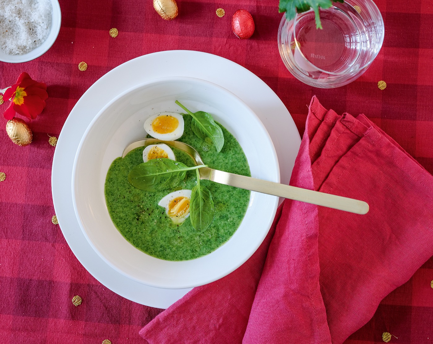 Spinat-Bärlauch-Suppe mit Kartoffel-Croûtons - Annemarie Wildeisens KOCHEN