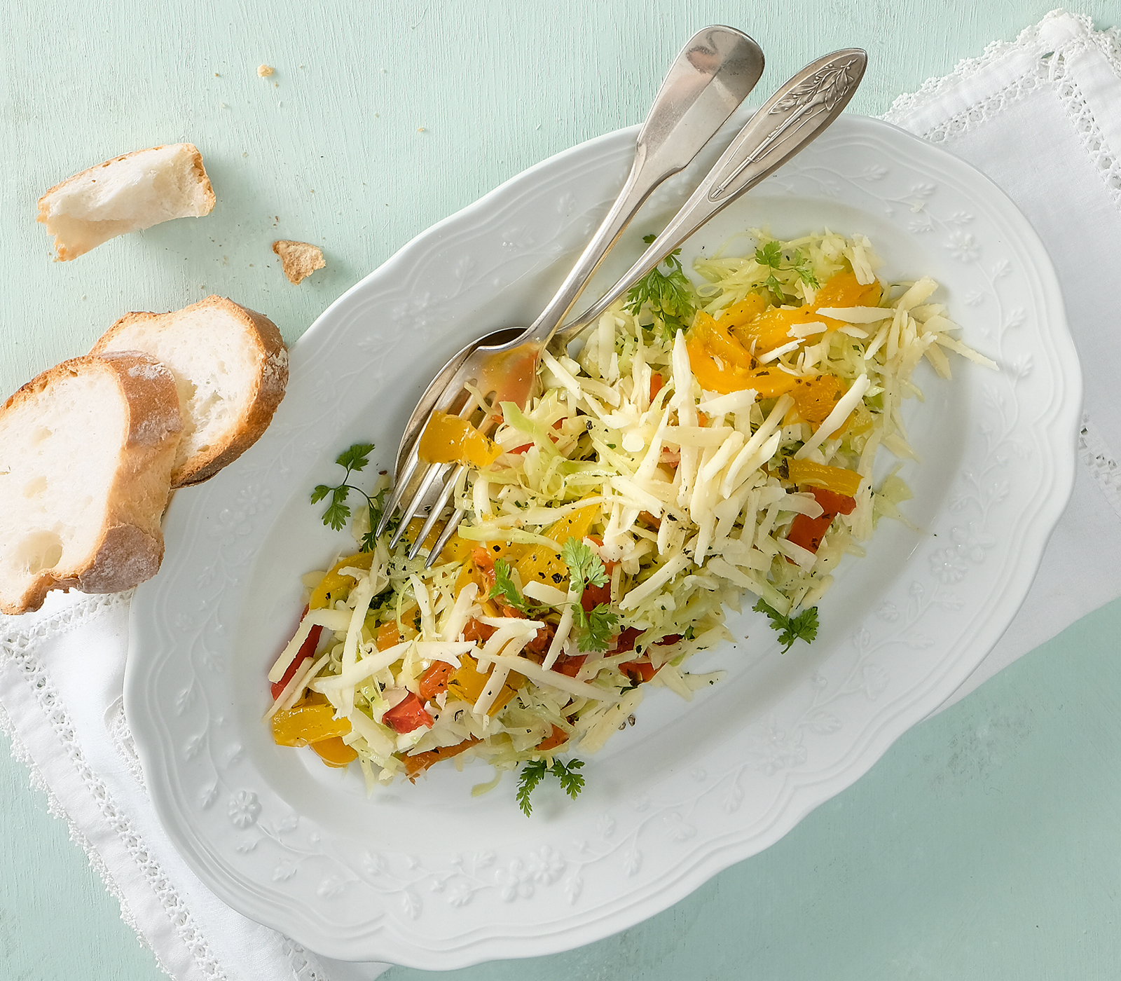 Kabis-Käse-Salat Mit Eingelegten Peperoni - Annemarie Wildeisens KOCHEN