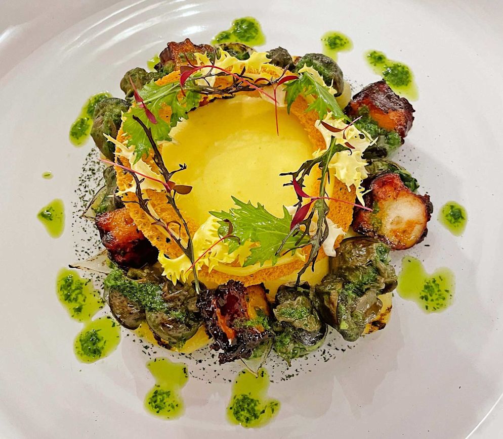 Grandiose Kombination von Schnecken und Oktopus im «Maison Lameloise» in Chagny.